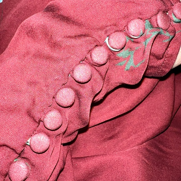 HOT LOOK! Joie 100% Silk Long Sleeve Blouse Size Large, Neck Tie, 10 Button Cuff - Picture 6 of 14